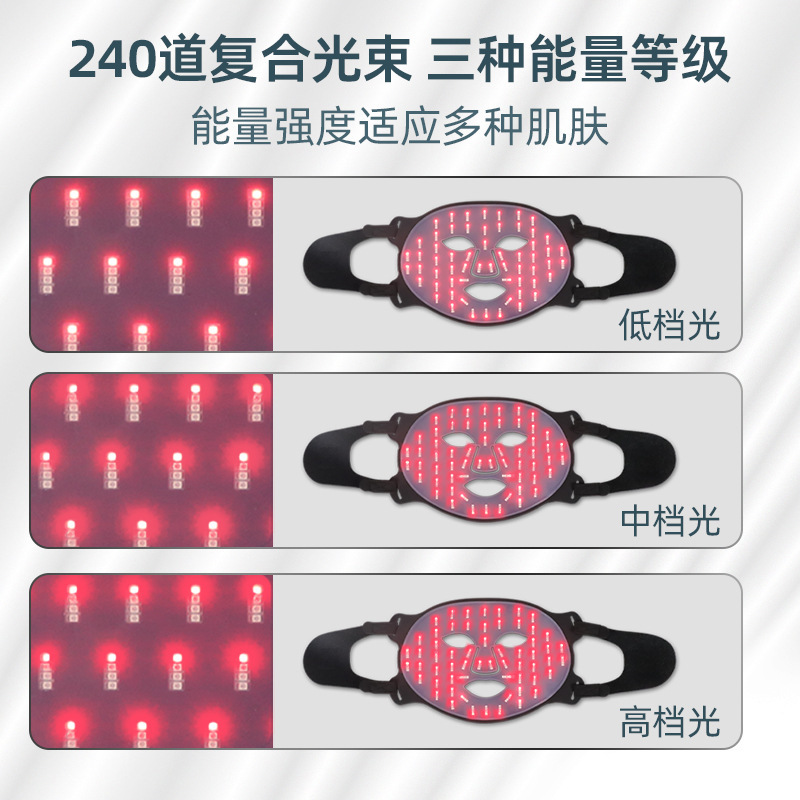 越境光子美肌器 家庭用赤外線カラーライト ポータブルLED大型光スペクトル装置 シリコン美容マスク|undefined
