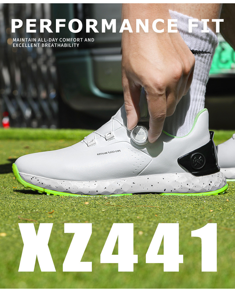 Giày Golf PGM Nam Chống Thấm Nước Phiên Bản Rộng Đệm Núm Dây — Mực trắng [Đế giữa chống sốc/gai chống trượt/mặt trên chống thấm nước] XZ441 chi tiết 14