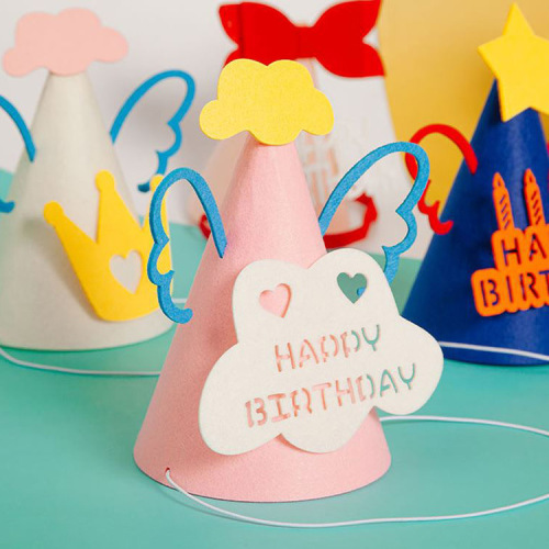 Felt hat children's first birthday non-woven hat party yellow crown decorative hat diy crown props