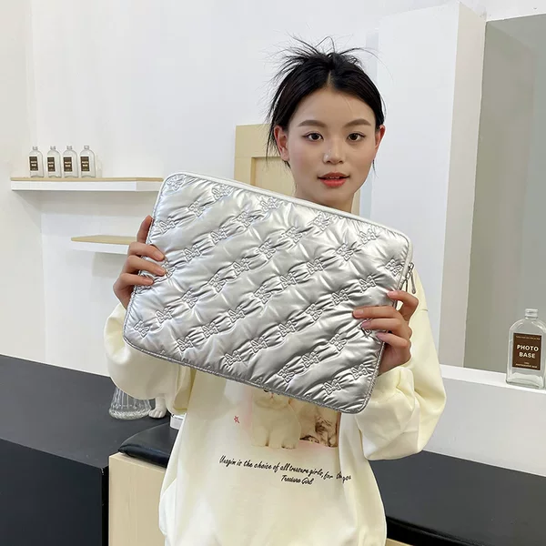 Korean-Style Quilted iPad Sleeve Bag, Fashionable and Stylish Waterproof Computer Storage Bag Suitable for 11inch Tablet Computers