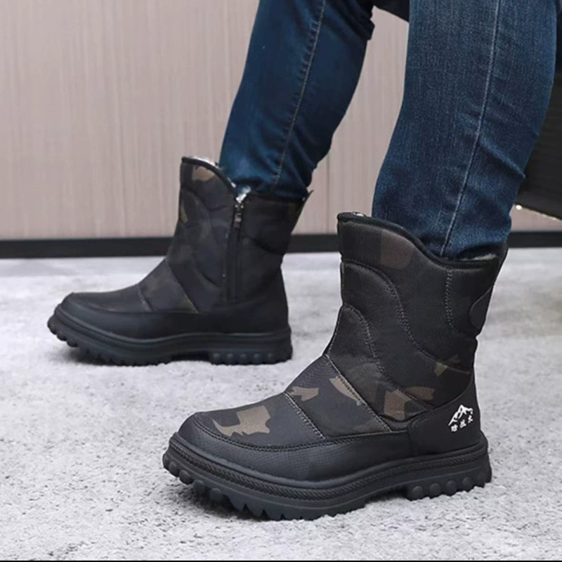 Зимняя высокая шерсть снег водонепроницаемый на открытом воздухе морозостойкий и износостойкий теплый и толстый нескользящая северо-восточная хлопчатобумажная обувь