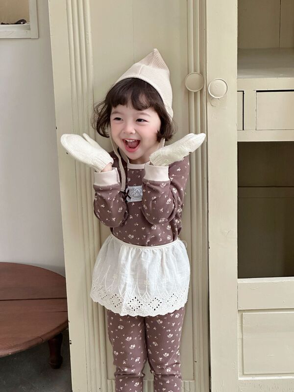 安美雅羊毛拉架内衣套装儿童家居服儿童睡衣长袖秋衣秋裤套装收口|undefined