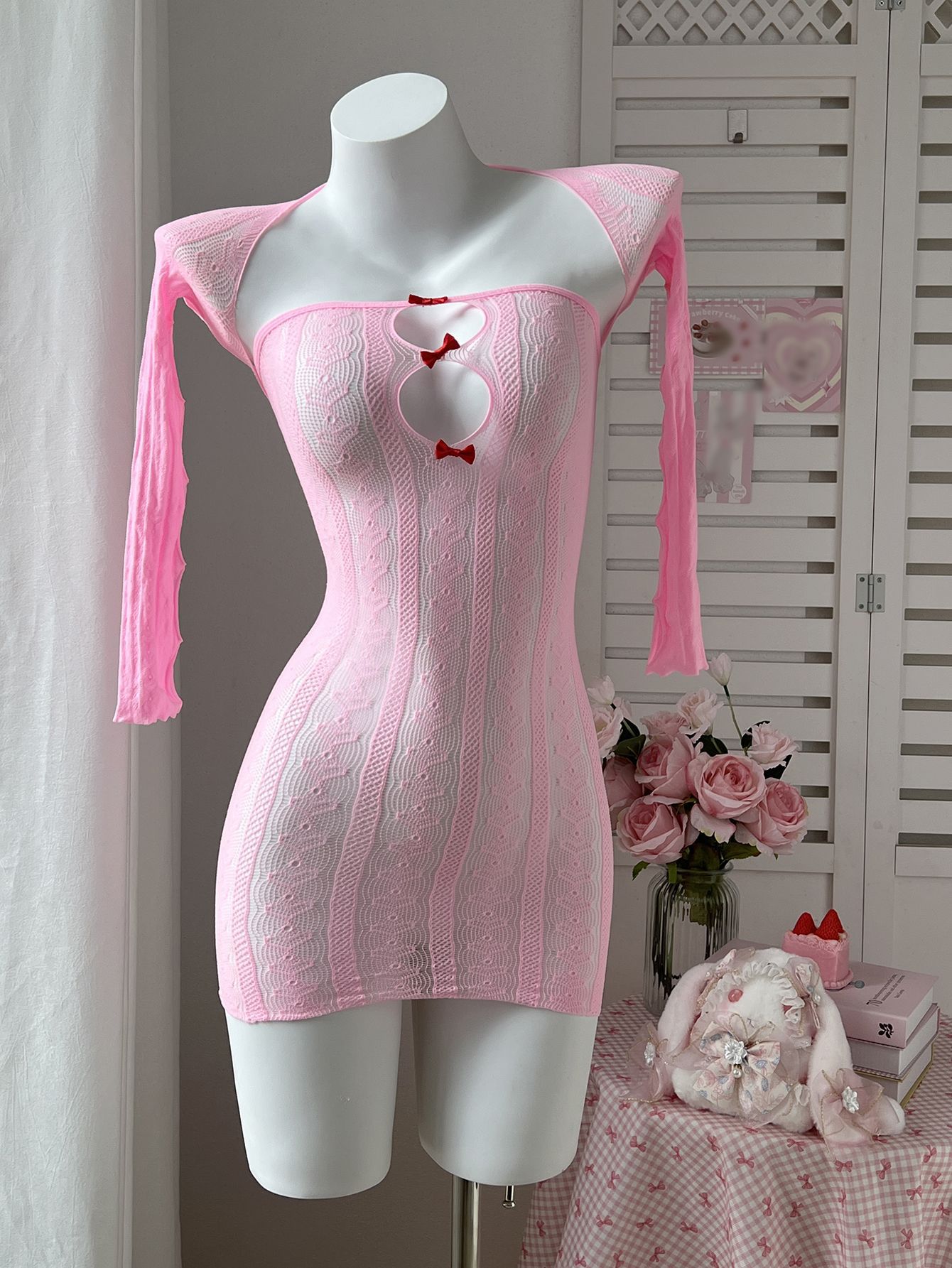 Body de Malla con Encaje y Tirantes de Nailon para Citas de Pareja