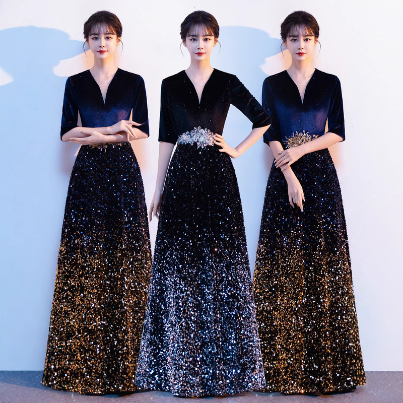 Chorus Performance Dress for Women, New Long Dress for Adult Choir Competition, Poetry Recitation, Summer Performance Gown Chorus Performance Dress for Women, New Long Dress for Adult Choir Competition, Poetry Recitation, Summer Performance Gown