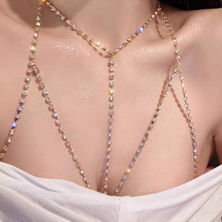 Joyería de comercio exterior de Europa y América sexy personalidad bikini sujetador cuerpo cadena gótica cuerpo garra cadena collar