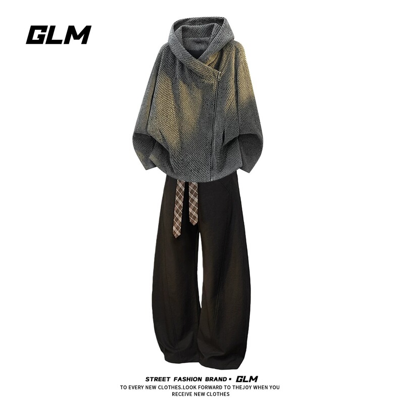 Trendy fashion brand pullover hoodie jacket for men, autumn new collection, high-end style, 2026 high-street casual sportswear