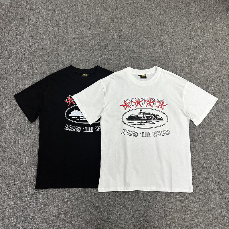 Trendy Street Five-Star Cruise Letter Print Round Neck Short-Sleeved T-Shirt