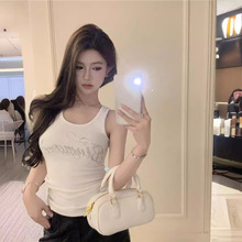 闪钻紧身显瘦百搭休闲外穿背心上衣女装夏季新款性感辣妹U领吊带