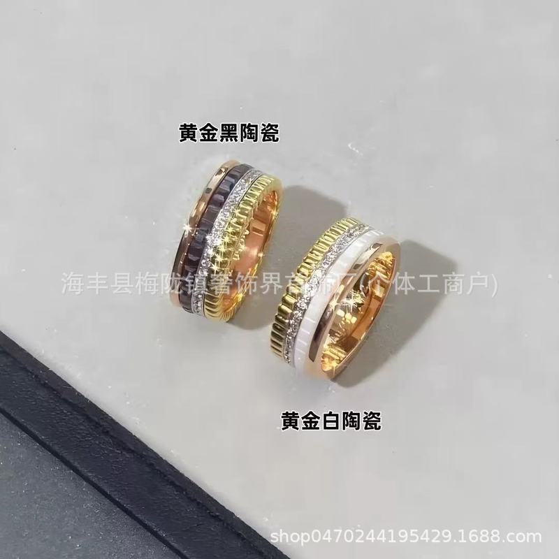 高版本齿轮陶瓷转动戒指带钻18kCNC时来运转情侣轻奢对戒宝家狮龙|undefined
