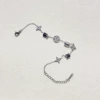 Silver-black leather rope presbyopia slim waist bracelet