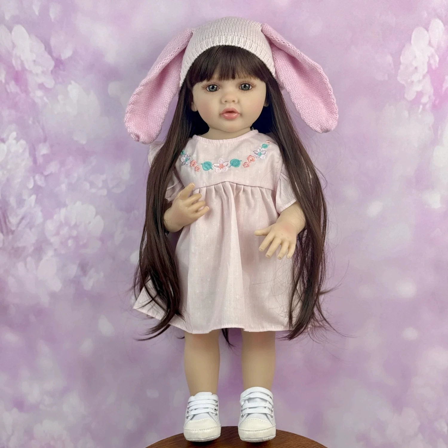 BZDOLL 55 см полностью приклеенная милая кукла с длинными волосами, реалистичная реборн-кукла, хит продаж