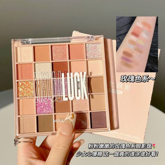25-Color Lucky Eye Shadow Palette Earthy Autumn and Winter Pure Lust Style Low Saturation Orange Brown Palette Affordable Student Party Novice Eye Shadow