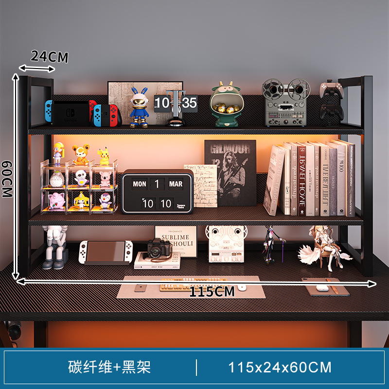 Estante de escritorio de oficina multicapa estante pequeño estante de libros simple estante de hierro forjado pequeño estante de almacenamiento en el escritorio