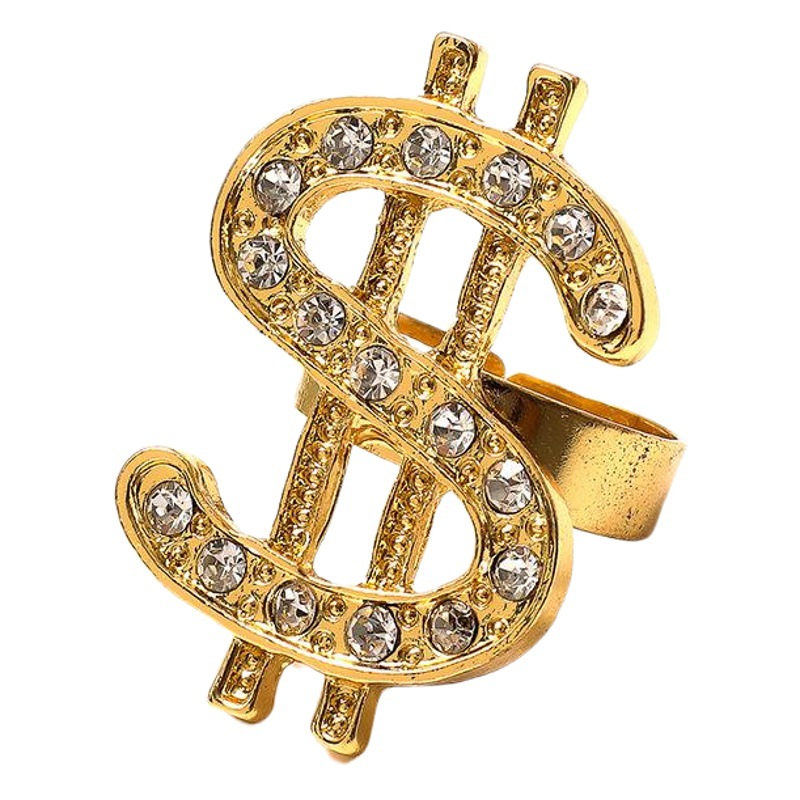 European and American Cross-border Jewelry Opening Activities US Dollar Ring Diamond-encrusted Hip-hop Accessories Trendy Men's Ring