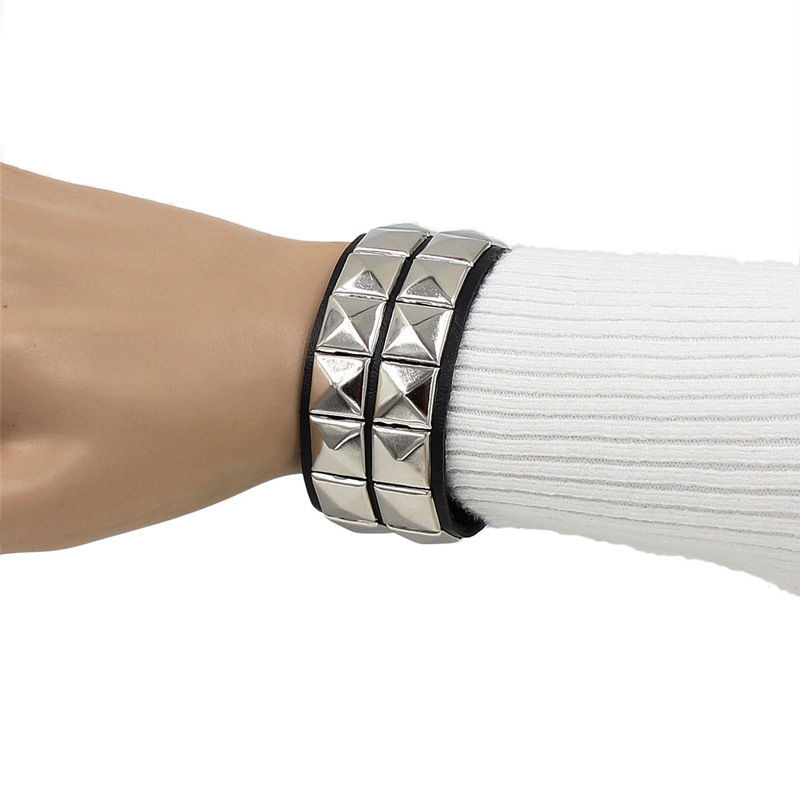 Punk Geometric Pu Leather Unisex Bangle display picture 3