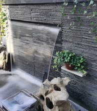 欧式不锈钢瀑布造景出水口庭院水景瀑布造景器流水墙水帘人造水幕