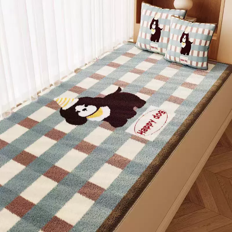 仿羊绒飘窗垫可爱卧室床边毯毛绒四季通用阳台地毯榻榻米加厚坐垫