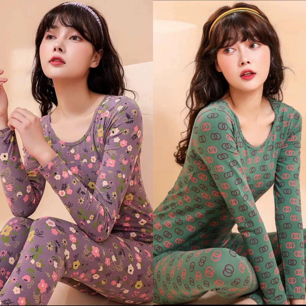 Осенняя одежда и длинные брюки, Женский костюм с термобельем, внутренняя одежда Body Beauty, облегающая, удобная для кожи, с круглым вырезом, милая Базовая рубашка для девочек