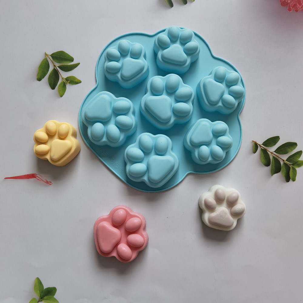 7连猫爪230巧克力蛋糕布丁甜点模具肥皂烘焙用具蓝