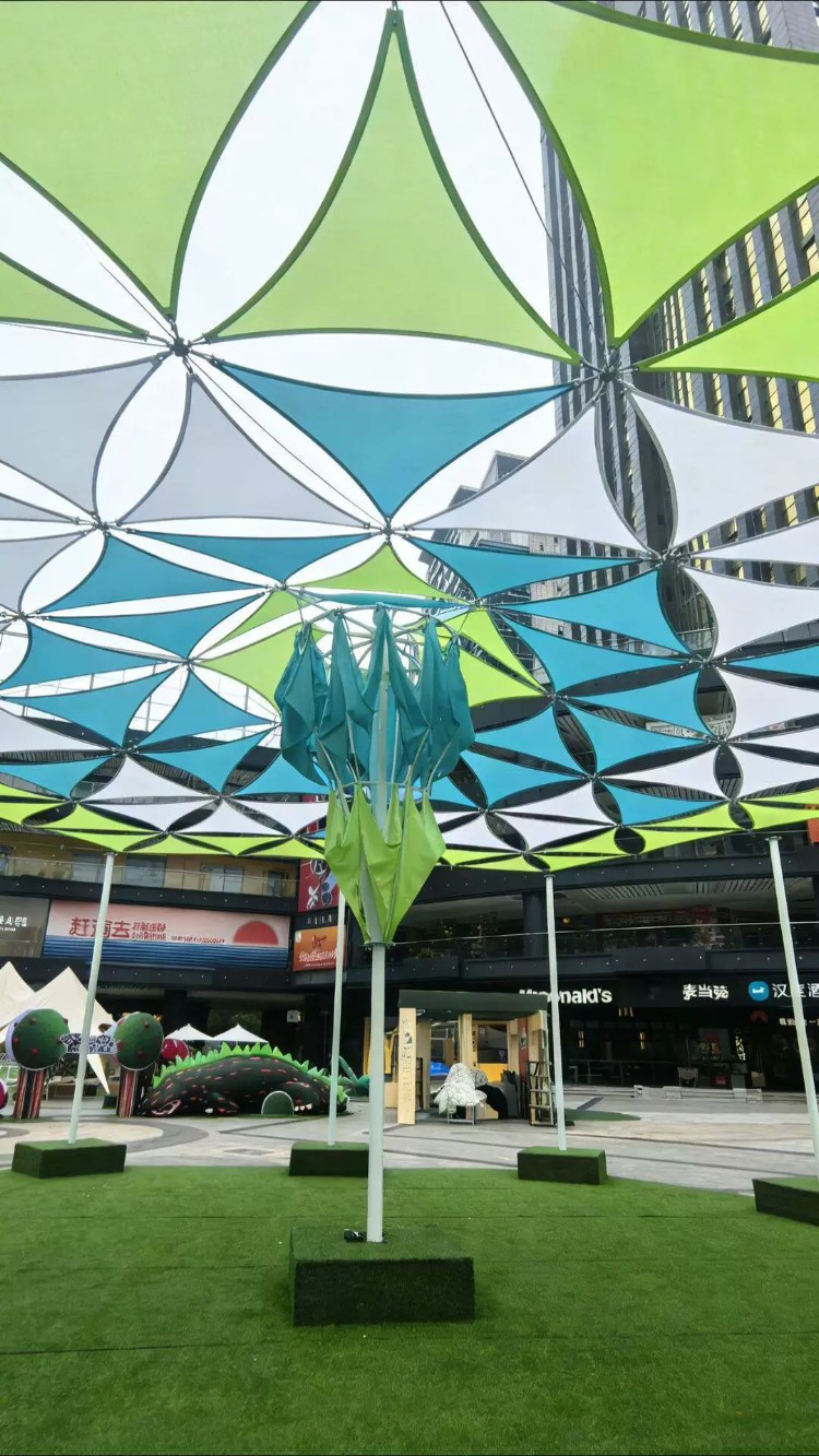 Customized canopy with company logo for plaza, street, tourist attraction decoration, rainproof sunshade fabric, outdoor terrace sunshade sail