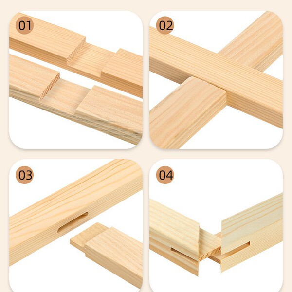 wall rectangular photo frame from natural wood