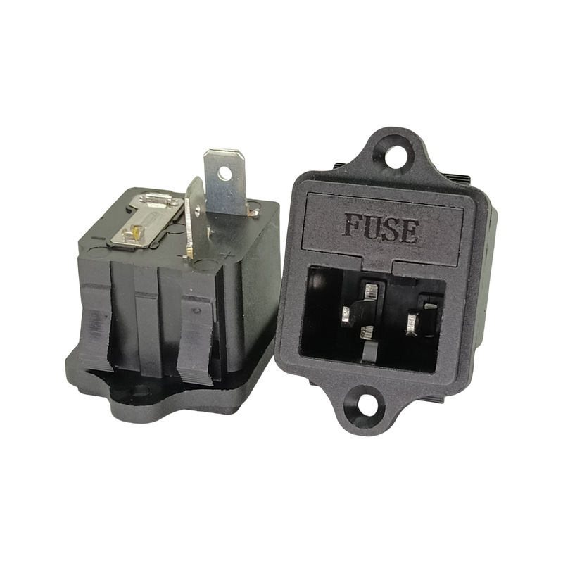 AC01电源插座 AC04品字八字带开关保险丝三合一二合一 大电流插座|undefined