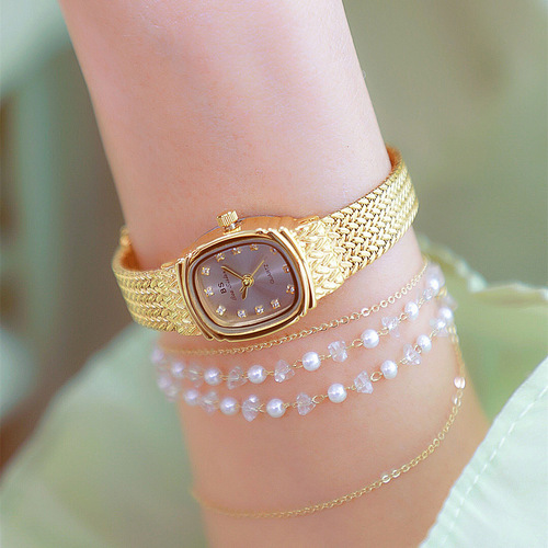 BS new hot-selling factory direct sales foreign trade light luxury INS wheat ear watch simple temperament female small gold watch FA1711