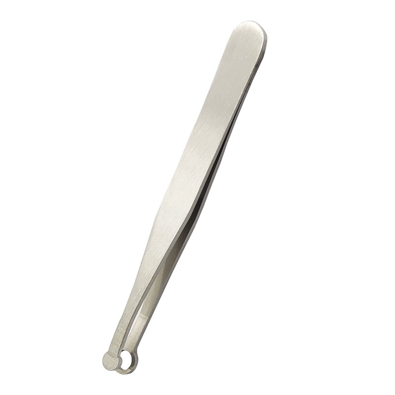 Acero inoxidable cabeza redonda anillo nariz pelo tijeras prensa en forma de nariz pelo clip nariz pelo cuchillo cuero cubierta barba trimmer belleza herramienta