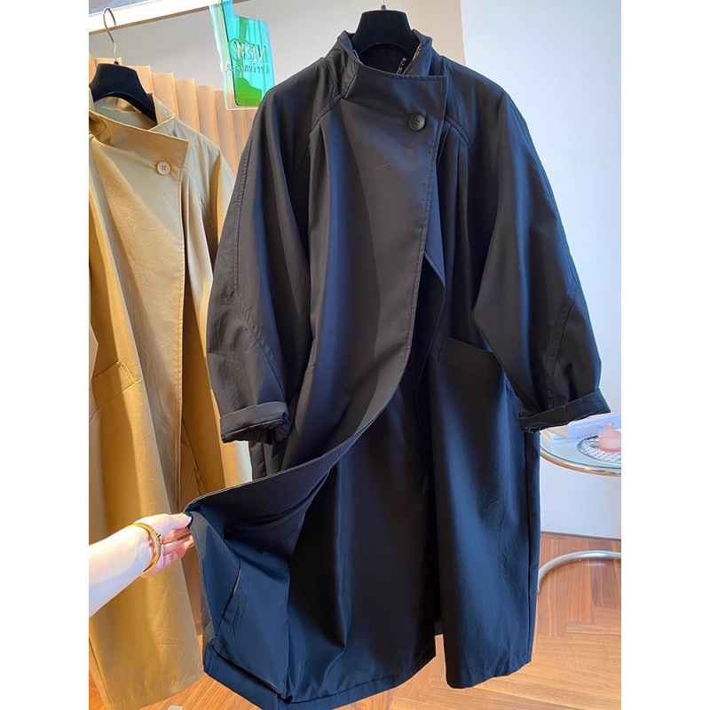 Spring Large Size Women's Clothing Casual Loose Medium And Long Small Trench Coat_ecoleips.com