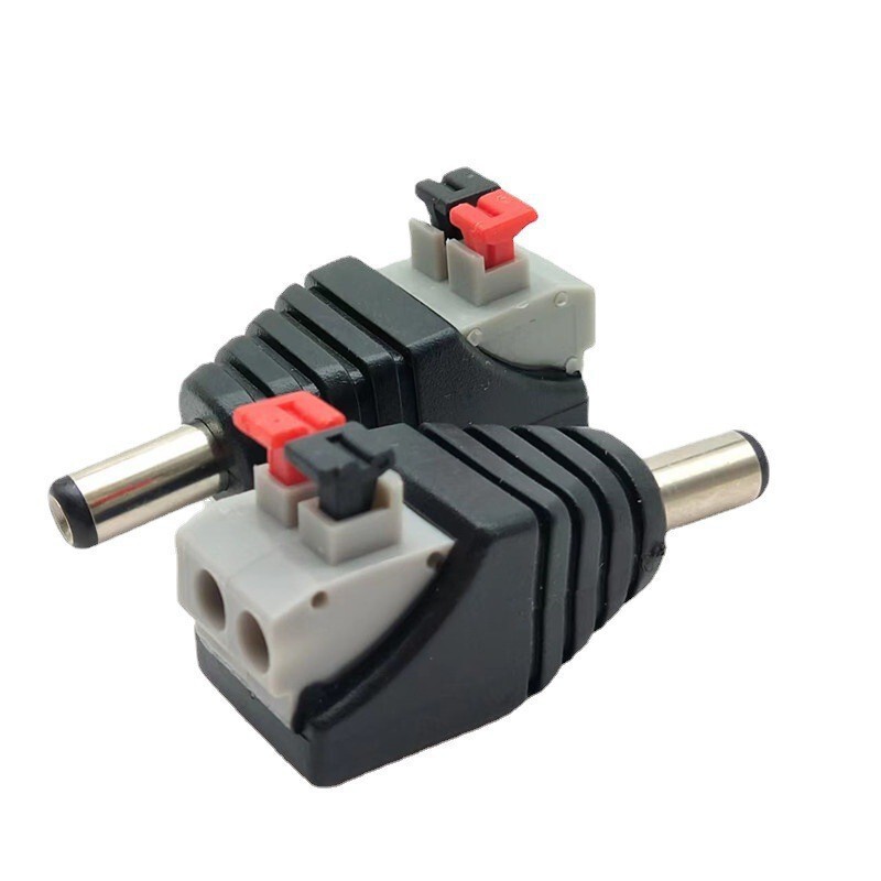 Welding-free push-type DC power connector male and female butt plug 12V monitoring video 5.5*2.1MM connection terminal Welding-free push-type DC power connector male and female butt plug 12V monitoring video 5.5*2.1MM connection terminal