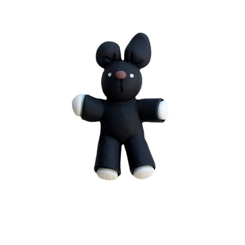Cartoon Cool Black Series Bear Coffee Resin Accessory Phone Case Hairpin Hole Shoes Cream Adhesive Material PJ754