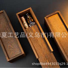 跨境松木雕刻雪茄收纳盒 伴郎专属个性化