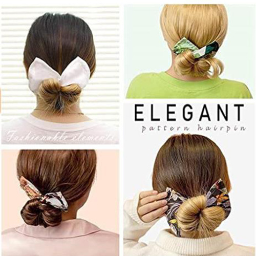 Cross-border Amazon's new Deft Bun lightweight French retro hairband Korean printed hairband lazy hair twister