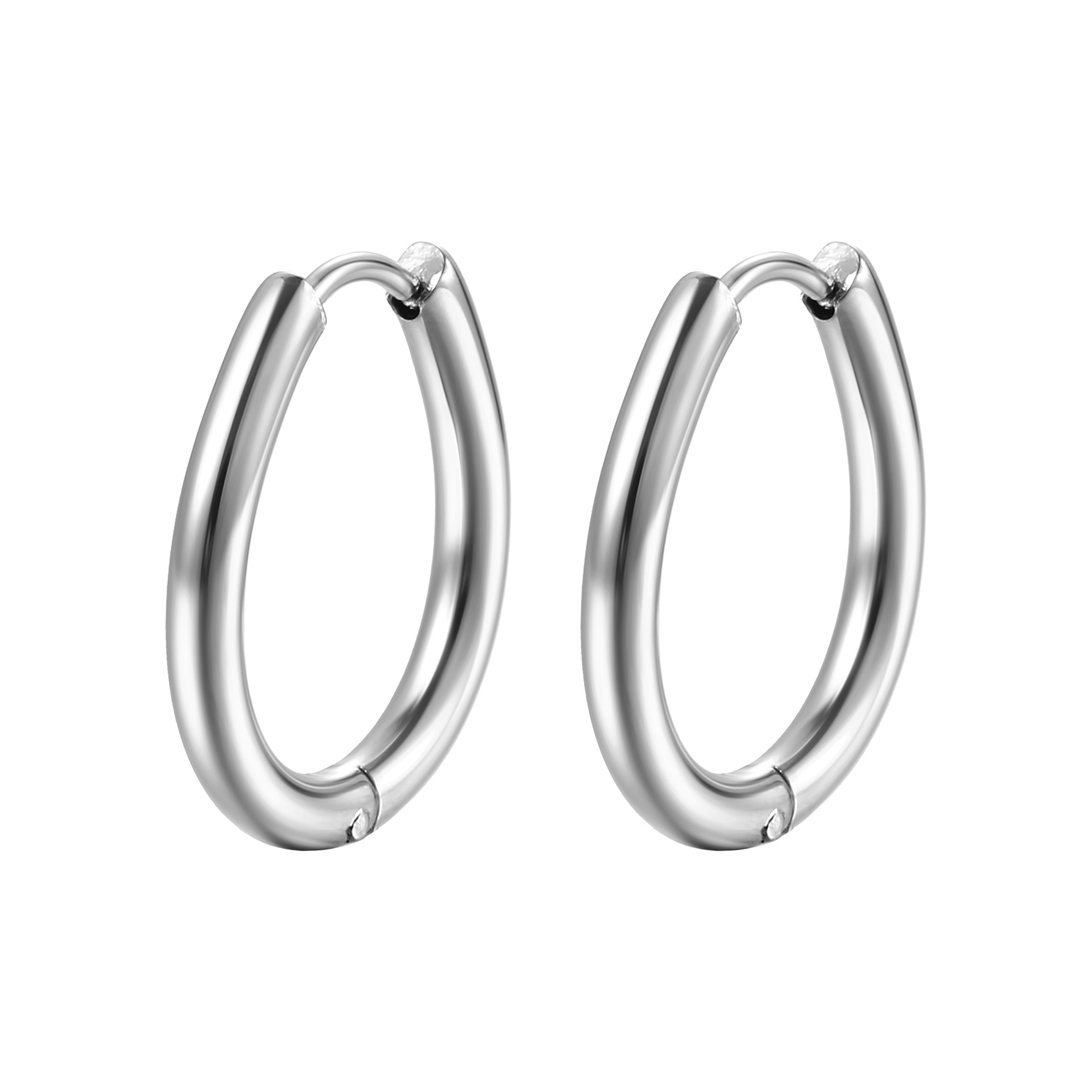 Simple Style Solid Color Titanium Steel Plating Earrings 1 Pair display picture 2