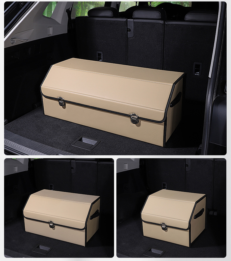 Car trunk storage box car storage box leather multifunctional folding storage box car storage box