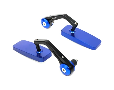 Motorcycle modified universal rearview Motorcycle rearview mirror - blue-with-white-flat