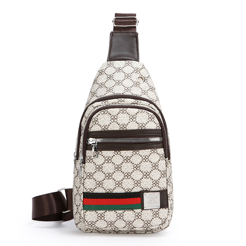 Hombres nueva personalidad impresa mochila de viaje de negocios moda mochila PU lujosa textura multicapa bolso de pecho