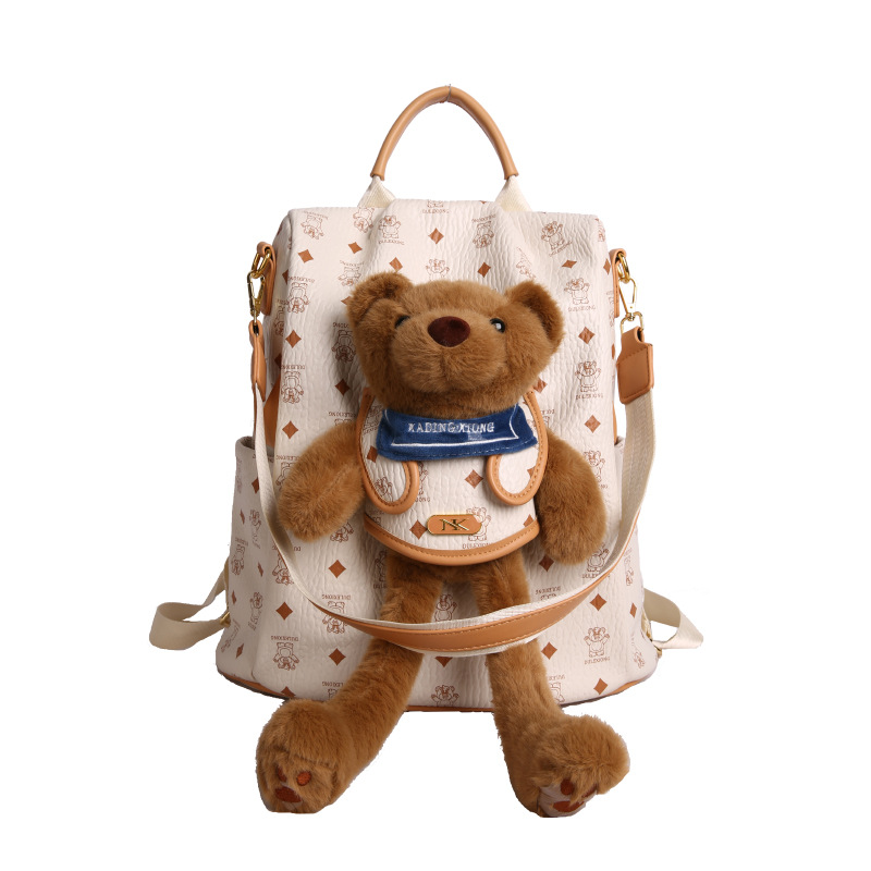 Cute caricatura oso mochila 2025 nueva mochila muñeca de niña muñeca de moda moda mochila de mujer
