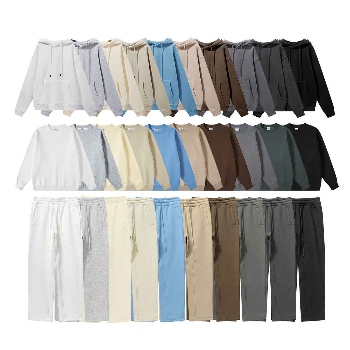 Conjunto de Pantalones Deportivos Casuales de Pierna Recta y Sudadera de Forro Polar Grueso de 345 g de Marca de Moda Otoño 2025 para Hombre, Venta al por Mayor