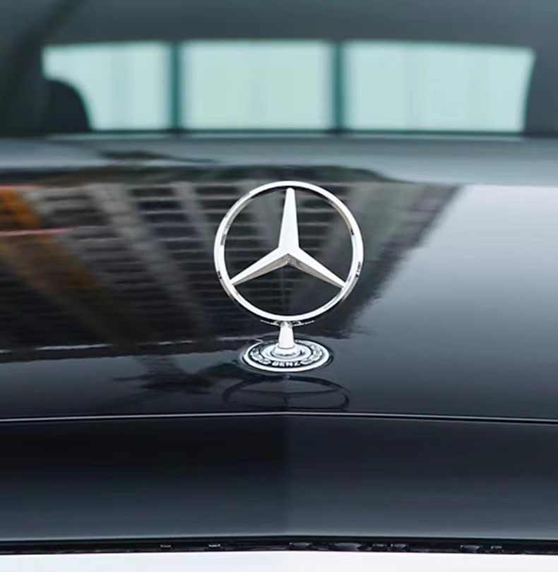 Mercedes-Benz Car Logo Hood Logo Vertical Logo C200E300Le260Ls-Class S450 Original Car Logo Modified Black Label