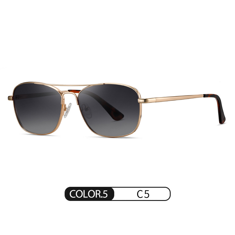 Nuevas gafas de sol polarizadas S15112 Gafas de sol de doble viga para hombres clásicos de moda Gafas de sol de conducción solar al aire libre