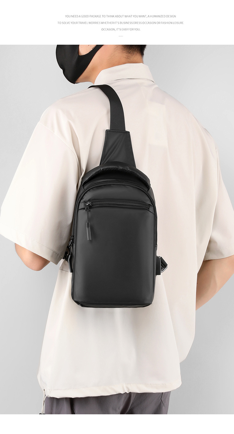 Sac poitrine homme bandoulière avec port usb sacoche pratique_voghion.com