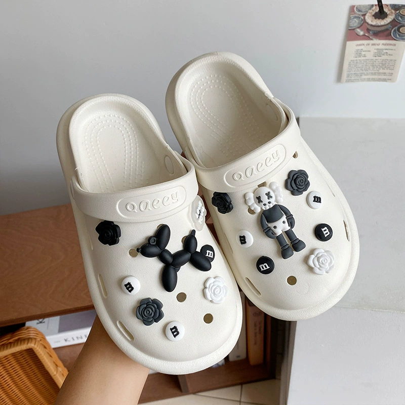Летняя верхняя одежда для женщин Dly Croc Shoes, новые с толстой подошвой пляжные нескользящие милые баотоу тапочки