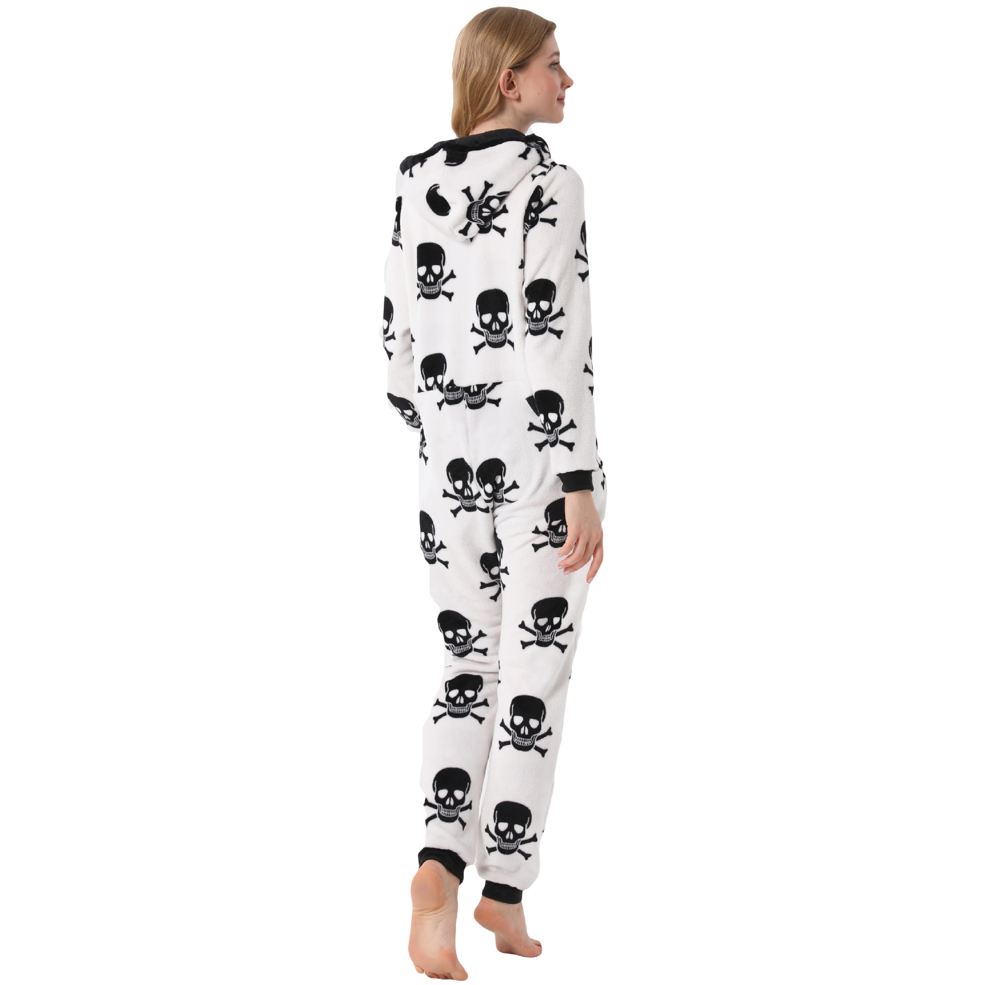 pigiama intero in flanella per donna autunno e inverno Natale Halloween vestiti per la casa_voghion.com