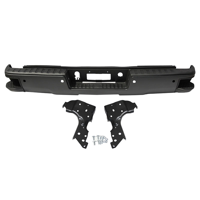 Aplicable a Chevrolet 14 - 18 Silverado parachoques traseros Solode original negro con agujeros de radar