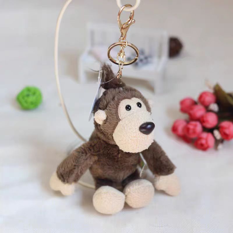 Nuevo transfronterizo jungla animal llavero elefante león colgante juguetes de peluche decoración bolsos llavero al por mayor