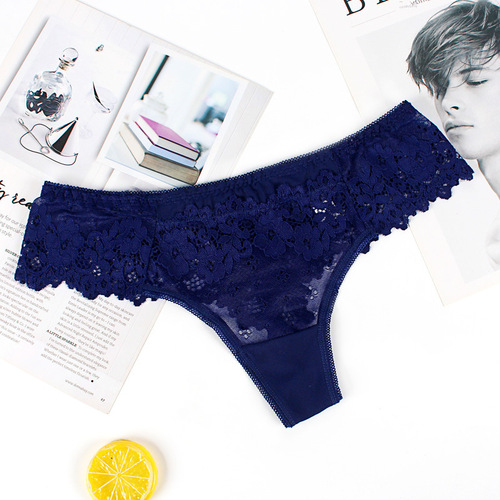 European and American large size lace sexy women's underwear pure cotton crotch girl triangle panties new style 