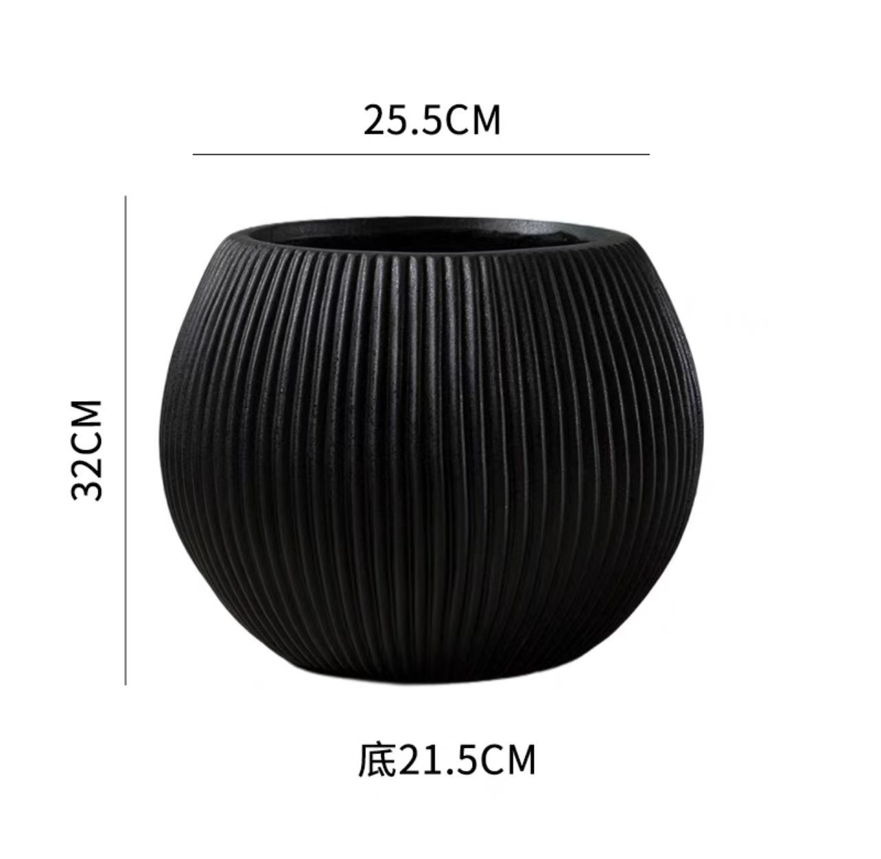 Maceta grande de suelo de barro de magnesio nórdico, decoración suave de bola redonda minimalista, sala de estar, casa de familia, centro comercial, decoración de villa