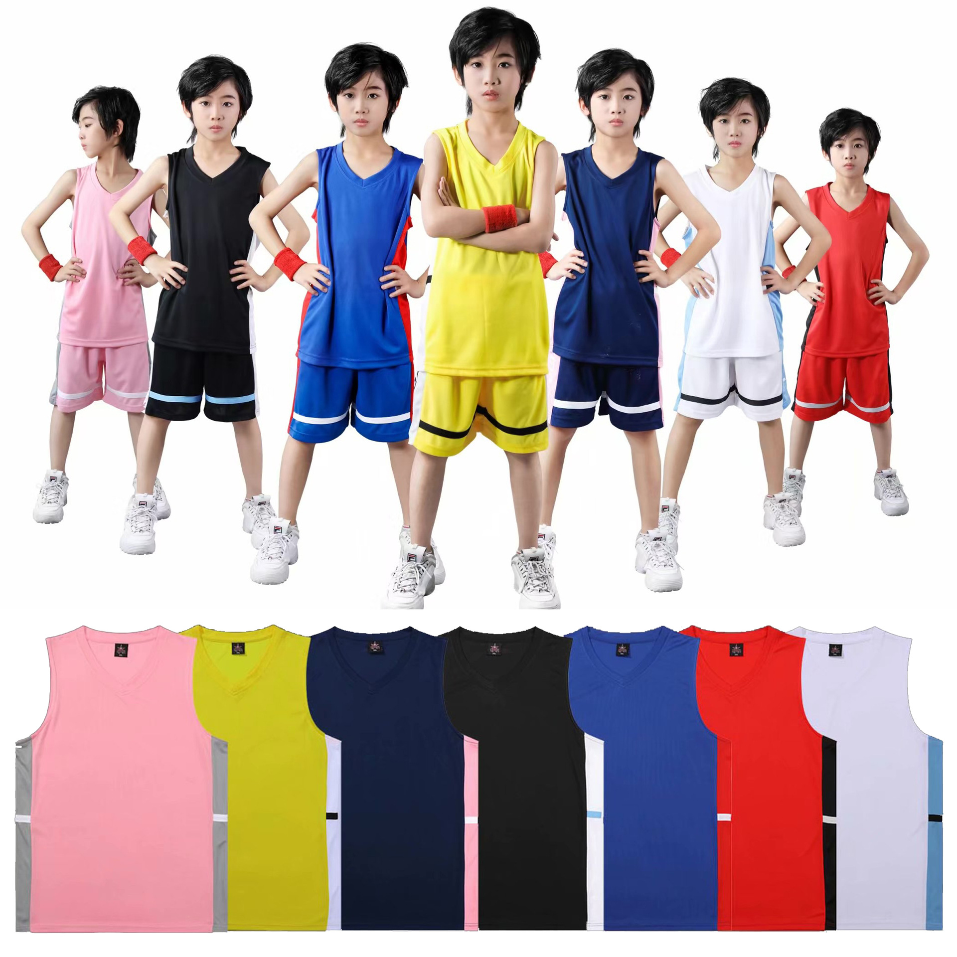 Group Buying Basketball Suit Male Primary and Secondary School Students Summer Competition Training Suit Printable Number Children's Vest Basketball Jersey