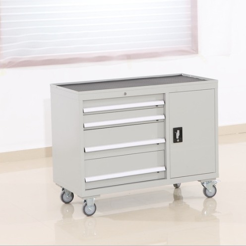 供应移动工具柜，四抽一门可移动，工具分类管理